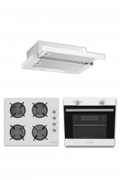 Alveus Cloud 604 Beyaz 3Lü Ankastre Set(F4 Ecr - Gls 640 - Mfa604) - 1