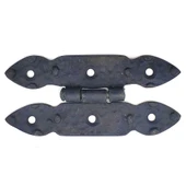 Antika Tarz Dekoratif Pirinç Düğmeli Menteşe - 117x57 mm, Oksit - 1