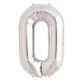 Nessiworld 0 Rakam Folyo Balon Gümüş  40 inç - 1