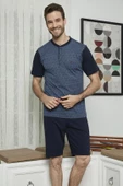 KLY 7613 Erkek Midi Yaka 3'lü Pijama Takımı - 2
