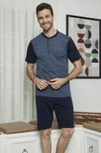 KLY 7613 Erkek Midi Yaka 3'lü Pijama Takımı - 2