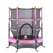 Güvenlik Fileli Çocuk Trambolin 140 Cm Pembe - 1