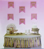 Nessiworld   Pembe Üzeri Altın Hoşgeldin Kızım Flama Süs - 1