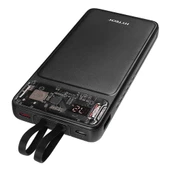 Hytech H120 10000mAh HSC22.5W PD20W+QC3.0 18W Siyah LCD Şeffaf Taşınabilir Pil Şarj Cihazı Powerbank - 1