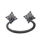 Antika Tarz Dekoratif Pirinç Kazan Kulbu - 90x130 mm, Oksit - 1