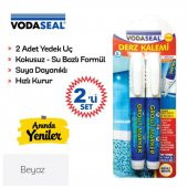 Derz Kalemi Hızlı Kuruyan Su Bazlı Kokusuz Kalıcı Fayans Yenileme Kalemi Beyaz (2Li SET) - 4