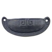 Antika Tarz Dekoratif Pirinç Çizgili Tas Kapı Kulbu - 37x90 mm, Oksit - 1