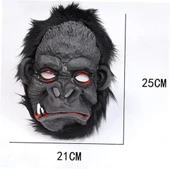 NessiWorld Lateks Goril Maskesi Maymun Maskesi Et Maskesi Orangutan Siyah Saçlı 4 No - 3