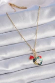 316L Çelik Gold Renk Yapboz Motif Kalp Figür Charm Model Kadın Kolye - TJ-BKO9316 thumbnail 2