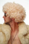 Nessiworld Altın Renk Kıvırcık Afro Bonus Peruk Saç Parti Peruğu Platin Gold - 5