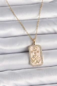 316L Çelik Gold Renk Zincir Yengeç Burcu Zirkon Taşlı Kadın Kolye - TJ-BKO9467 thumbnail 1