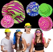 Nessiworld Farklı Desenlerde Plastik Neon UV Işık Parti Şapkası 1 Adet - 1