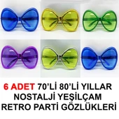 Nessiworld  70li 80li Yıllar Nostalji Yeşilçam Retro Parti Gözlükleri 6 Adet - 1