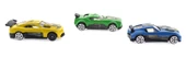 Die Cast Metal 3'lü Yarış Arabaları Yeşil Araçlı - 3