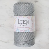 Loren Polyester Soft Macrame Açık Gri El Örgü İpi - LM036 - 34441 thumbnail 1