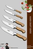 LAZBİSA Hand Craft Mutfak Bıçak Seti Et Ekmek Sebze Bıçağı 5 Li Set Günlük Kullanım ( Mtf-037 ) thumbnail 1