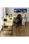 METMOBSAN L Tipi Bilgisayar ve Çalışma masası Ofis Masası (dıştan 180x180 cm Yükseklik 75cm ) thumbnail 2