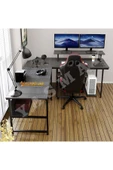 METMOBSAN L Tipi Bilgisayar ve Çalışma masası Ofis Masası (dıştan 180x180 cm Yükseklik 75cm ) thumbnail 2