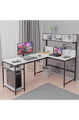 METMOBSAN L tipi Raflı Bilgisayar ve Çalışma Masası 180x120 thumbnail 1