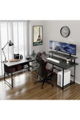 METMOBSAN L Tipi Bilgisayar ve Çalışma masası Ofis Masası (dıştan 180x180 cm Yükseklik 75cm ) thumbnail 1