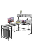 METMOBSAN L tipi Raflı Bilgisayar ve Çalışma Masası 180x120 thumbnail 2