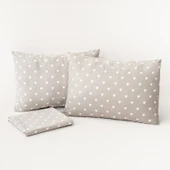 Soley | Mix & Match | Hearts | %100 Pamuk Çift Kişilik Çarşaf Seti - 3