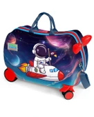 Coral High Kids Kırmızı Lacivert Astronot Desenli Otur Çek Çocuk Valizi 16364 - 1