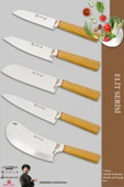 Elit Serisi Mutfak Bıçak Seti Et Ekmek Sebze Salata Pizza Doğrama Şef Bıçağı 5 Li Set ( Mft-4572 ) thumbnail 1