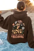 Unisex Oversize Love Yourself Baskılı Sweatshirt thumbnail 1