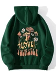 Unisex Oversize Love Yourself Baskılı Sweatshirt thumbnail 11