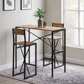 Gzl Bar Masa Bar Sandalye Yemek Masa Sandalye Takımı Çam 1579 thumbnail 1