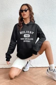 Holiday Baskılı Unisex Oversize Sweatshirt - 3