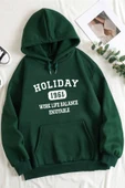 Holiday Baskılı Unisex Oversize Sweatshirt - 1