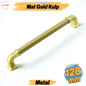 Alfa Metal Mat Gold Altın Kulp 128 mm Mobilya Çekmece Mutfak Dolabı Dolap Kapak Kulpları Kulb Kulpu thumbnail 1