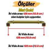 Alfa Metal Mat Gold Altın Kulp 128 mm Mobilya Çekmece Mutfak Dolabı Dolap Kapak Kulpları Kulb Kulpu thumbnail 3