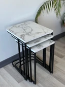 Lara Tekerlekli Zigon Sehpa Takımı Salon Oturma Salonu Ofis - 1