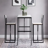 Gzl Bar Masa Bar Sandalye Yemek Masa Sandalye Takımı Beyaz 1580 thumbnail 3