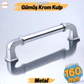 Alfa Metal Gümüş Krom Renk Kulp 160 mm Mobilya Çekmece Mutfak Dolabı Dolap Kapak Kulpları Kulb Kulpu - 1