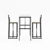 Gzl Bar Masa Bar Sandalye Yemek Masa Sandalye Takımı Beyaz 1580 thumbnail 5