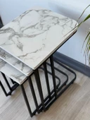 Lara Tekerlekli Zigon Sehpa Takımı Salon Oturma Salonu Ofis - 3