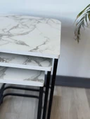 Lara Tekerlekli Zigon Sehpa Takımı Salon Oturma Salonu Ofis - 4