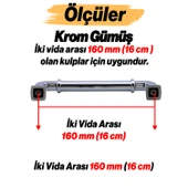 Alfa Metal Gümüş Krom Renk Kulp 160 mm Mobilya Çekmece Mutfak Dolabı Dolap Kapak Kulpları Kulb Kulpu - 3