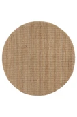 Jüt halı, Natürel, 130 cm Yuvarlak thumbnail 1
