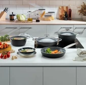 Schafer Night Sky Seramik Tencere Seti 7 Parça-Siyah - 1