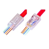 Yeni Nesil Delikli Metal Rj45 Jack İnternet Cat Kablo Ucu (10 Adet) - 1
