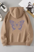 Unisex Butterfly Baskılı Sweatshirt - 7