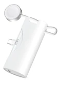 Type-c 20w Hızlı Şarj Soketli Mini Powerbank 5000mah Dahili Saat Şarj Kablolu Taşınabilir Batarya  BEYAZ - 1