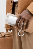 Type-c 20w Hızlı Şarj Soketli Mini Powerbank 5000mah Dahili Saat Şarj Kablolu Taşınabilir Batarya  BEYAZ - 2