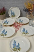 Farika Porselen Hazeran 6'lı Porselen Çay Tabağı Seti - 2