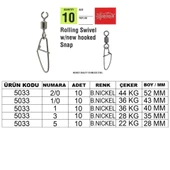 Captain 5033 New Hoked Klips 10'lu Paket Black Nikel - 2